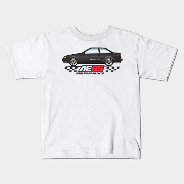 Black AE86 Perrformance Kids T-Shirt by JRCustoms44